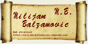 Milijan Balzamović vizit kartica
